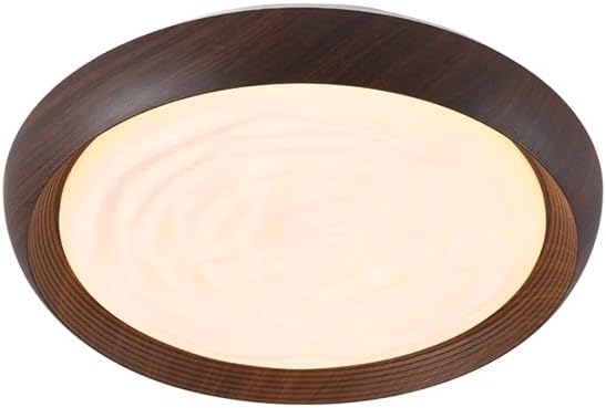 Modern Simplicity Acrylic Walnut Color Round Living Room Ceiling Lamps Moder Simple Flush Mount Lighting LED Light Source Three Color Dimmable for Dining Bedroom Study