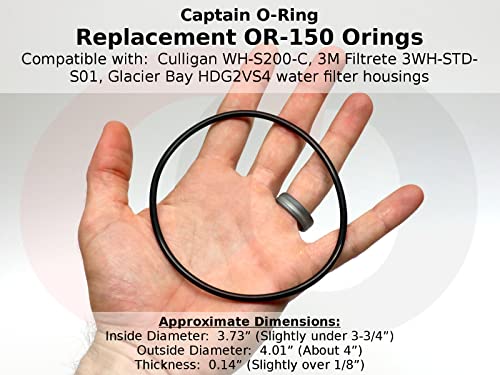 Captain O-Ring - Replacement For Culligan Or-150 Water Filter Housing Oring Gasket Seal (3 Pack) [For Wh-S200-C, 3Wh-Std-S01, Hdg2Vs4] #TOP1