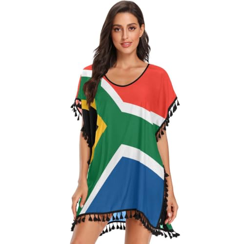 GuoChe Cache-maillot de bain pour femme avec drapeau de l'Afrique du Sud (2), Drapeau de l'Afrique du Sud (2), Taille L