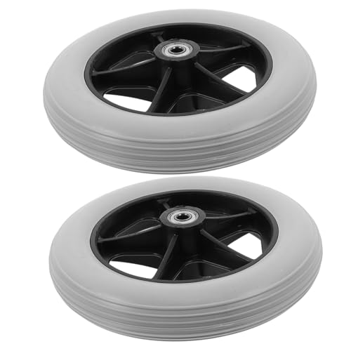 WRITWAA Roulettes Universelles 8 Pouces Larges Pneus Pleins Roues De Rechange Pour Fauteuil Roulant Déambulateur Silencieuses Et Stables Usage Intérieur Extérieur