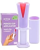 Pixie Menstrual Cup Applicator - Inserts Like A Tampon - Every Woman Can Now Use Period Cups - Perfect for Long Nails - Self Sanitizer TPE Properties - Travel Case (Cup Applicator)