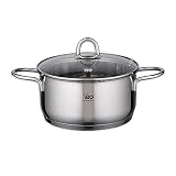 ELO 90930 Achat Bratentopf mit Deckel, Edelstahl, silber, 20 x 9,5 cm