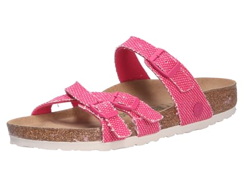 Birkenstock Unisex Franca Rivet Logo Textile Vegan Canvas Fuchsia Tulip Sandals 6 W / 4 M US