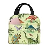 Majoug Dinosaur Portable Lunch Bag Woman Waterproof Tote Shoulder Bags Small Handbags Purses Lunch B