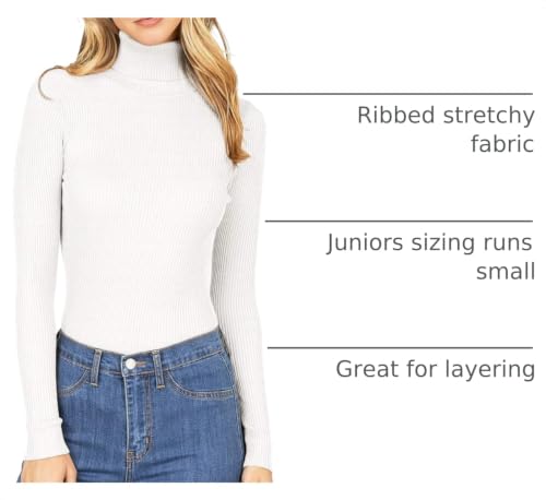 Image of Ambiance Apparel Women's Ribbed Long Sleeve Turtleneck Top