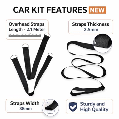 Image of Car Cradle for 0-3 Year Baby | Portable Travel Jhula with Adjustable Belt, Metal Hangers & Carry Bag Comfort Setup for Car Journeys (Hammock not Include)