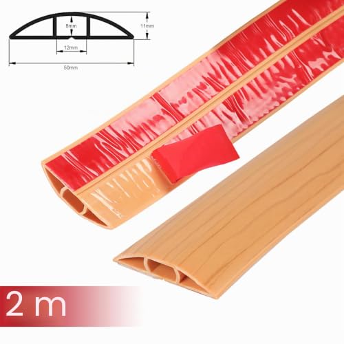 Protection de câbles au sol, Couverture de câbles PVC flexible découpable, Autocollant pour revêtement de câbles au sol, Canal de câbles au sol, protège les câbles et prévient les risques de chute, 50 – vue 8