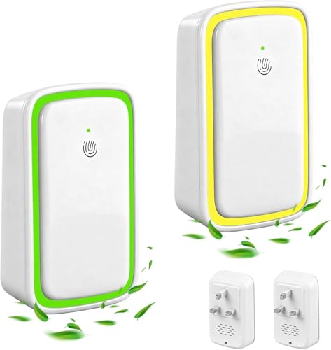 AUAUY 2 Pack Plug In Negative Ion Air Purifiers, Air Purifier Plug In Air Ionizers, Quiet Air Purifier, Portable Mini Ioniser, Air Ioniser for Smokers, Pet, Bedroom, Toilet, Dust, Smell