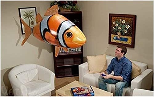 LIYYA Remote Control Shark Toy Inflatable Flying Shark Helium Balloon RC Blimp Fish Toy Gifts Party Decoration for Kids (Shark, 152 cm x 100 cm) FS5.24 (Color : Goldfish+Shark, Size : 2 Pack) fs9.24