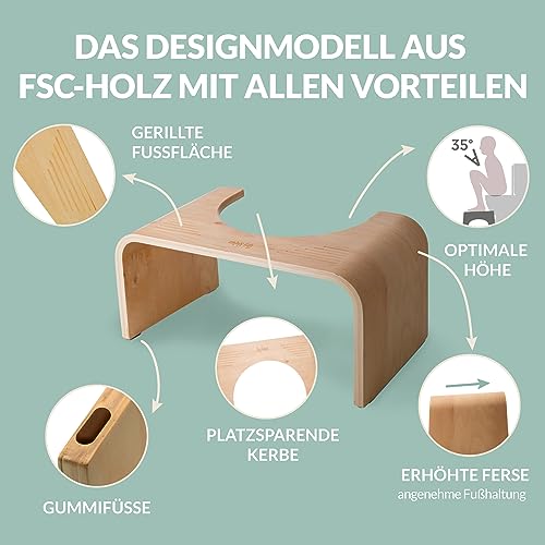 Toilettenhocker Hey Nature Hoca aus FSC-zertifiziertem Holz