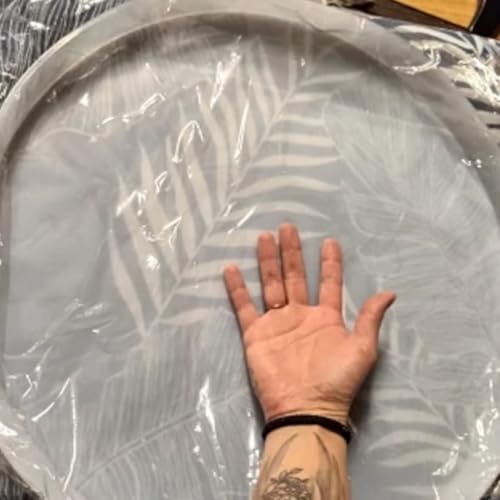 Image of R H Lifestyle Silicone Round Art Coaster Mould for Resin Art Epoxy Casting Mould Tray Photo Frame Mold Coaster 24 Inch