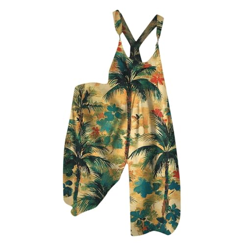 Generisch Mono versátil para mujer, para uso diario, vacaciones en la oficina, cuello en V, encaje, corte holgado, perfecto para primavera, amarillo, XL