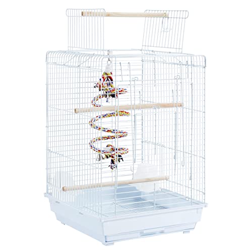 Yaheetech Jaula para Pájaros Jaula con Comedero 40 x 40 x 58 cm Blanco