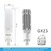 Silverlite [Plug&Play] 5w LED PL Bulb GX23-2 Pin Base,13w CFL Equivalent,500LM,Warm White(3000k),Driven by 120-277V and CFL Ballast,Horizontal Recessed,180° Rotatable,UL Listed