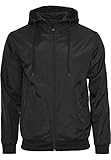 Angenehmer Tragekomfort Herren Contrast Windrunner Jacke in versch. Farben (5XL, Black)