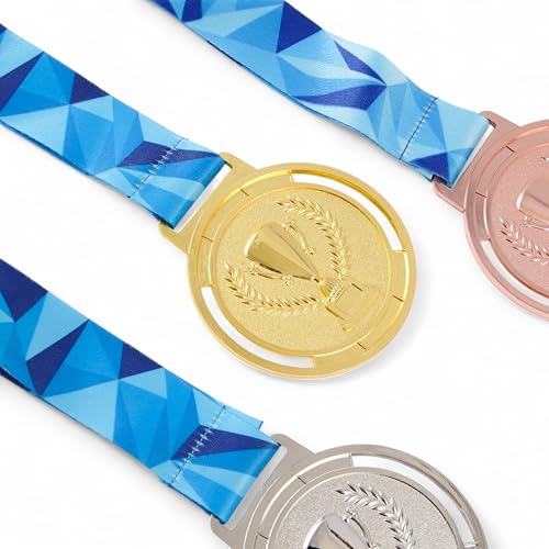 Sport Medals- Set of 3, Professional Gold, Silver, Bronze Medals ...