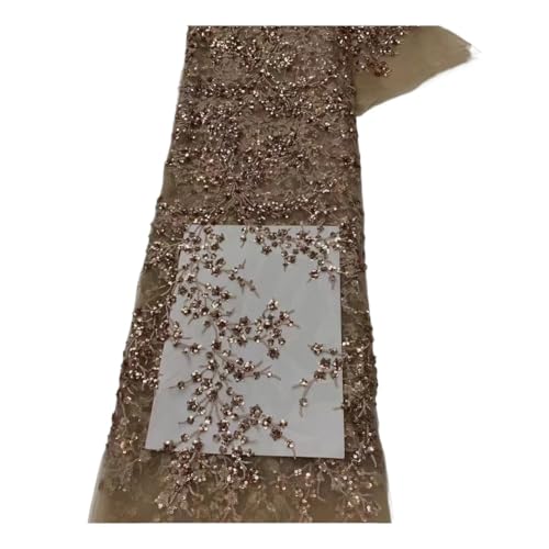 Tela de lentejuelas con patrón ramas de 5 yardas y malla bordada completa 220 para vestidos
