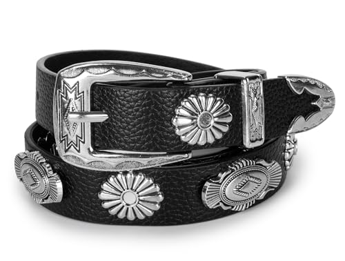 Women-Leather-Belt for Jeans Pants Studded Adjustable-Casual-Cowboy Belt Ladies Punk Belts