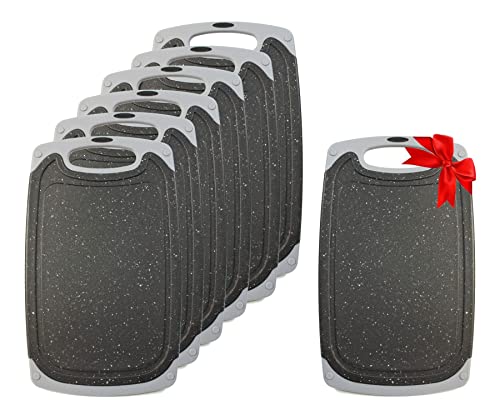 KPYTO Frühstücksbrettchen 6er Set + 1 Brett gratis, 25 x 15 cm,Schneidebrett Set,beidseitig,rutschfest mit...