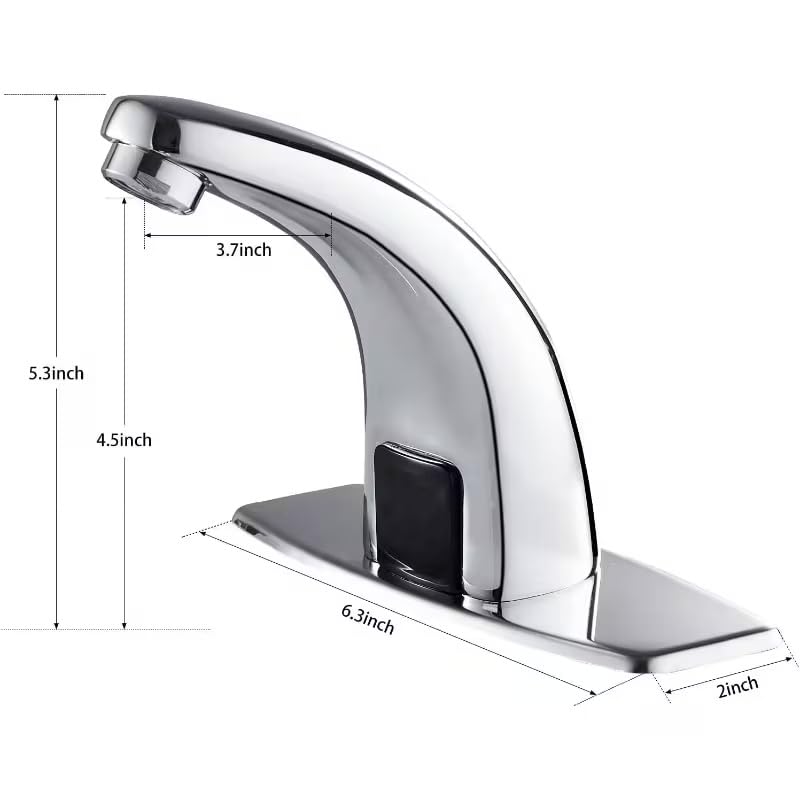Image of SILVERA Automatic Sensor Faucet | Touch-Free Infrared Tap | Chrome Finish, Water-Saving Aerator, Hygienic Hands-Free Operation | Easy Installation | Ideal for Home, Bathroom, Kitchen & Commercial Use