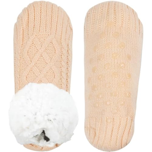 Calcetines de cañón de punto de doble capa con acabado premium de felpa para invierno
