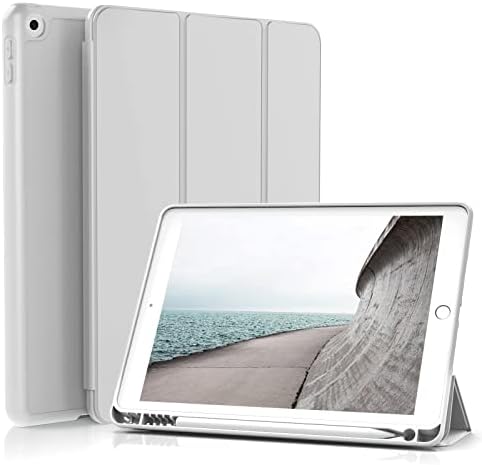 ZOYU iPad 9.7 Inch 2018/2017 Case with Pencil Holder, Ultra-thin and Lightweight Smart Trifold Stand Protective Cover, TPU Soft Silicone Magnetic Auto Sleep/Wake for iPad 5th/6th Generation, Green