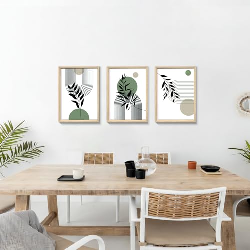 Boho vert sauge tableau decoration murale abstrait géométrique maison - 5