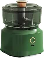 Mini Processador Elétrico de Alimentos 350ml, Picador de Alho e Pimenta, Lâminas de Aço Inoxidável, Ferramenta de Cozinha (Verde)
