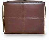 Unstuffed Square Leather Pouf Ottoman Foot Rest – Handmade Square Ottoman Leather Pouf – Genuine...