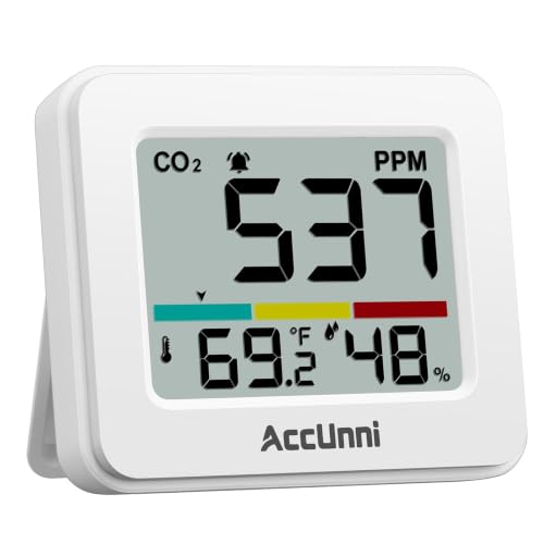 Portable Indoor CO2 Air Quality Monitor with Alarm