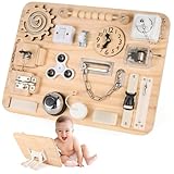 Potatomato Montessori Busy Board - Baby Spielzeug Sensorik Holzspielzeug Kinder Motorikspielzeug Lernspielzeug Reisespielzeug & Flugzeug Spielzeug Activity Board Kleinkind Autismus Spielzeug