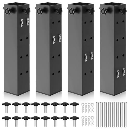 4 Pack College Dorm Bed Risers 1.5-3.15 Diameter Heavy Duty Dorm Bed Extender with 4 Levels Adjustable Height(3.5 7 10 13) 9000LBS Max Capacity Bed Riser for Dorm Rooms & Home Bedrooms