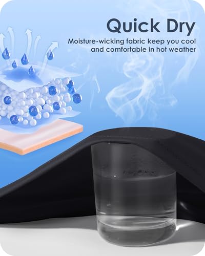 Boladeci Mens Long Sleeve T Shirts UPF 50+ Sun Protection Clothing UV SPF Shirts Rash Guard Moisture Wicking Performance Summer Swim Shirts(Black)