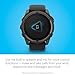 Garmin Fenix 8 Premium Multisport GPS Running Smartwatch, 51 mm, Sapphire, Solar, Dive-Rated, Built-in Flashlight, DLC Titanium with Pebble Gray Band - Signature Series Charging Stand