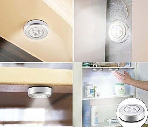 6 Pack Ilyever LED Battery-Powered Wireless Night Light Stick Tap Touch Lamp Stick-on Push Light for Closets, Cabinets, Counters, or Utility Rooms,Cordless Touch Light