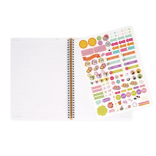 Miniatura 5 de Legami - Cuaderno Con Espiral De Rayas De 7 Mm, Sushi Cat, Maxi, Tamaño A4, Papel Certificado Fsc, Contiene 1 Hoja De Adhesivos, 160 Páginas, Cierre Elástico, 21 X 29 Cm