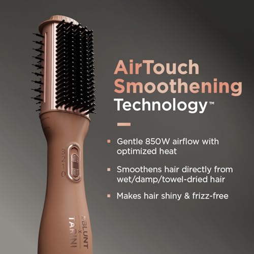 Image of BBLUNT WET-TO-DRY AIR SMOOTHENING BRUSH 850W | Co-created with Tarini Peshawaria | Effortlessly Transforms Hair From Damp to Styled | AirTouch Smoothening TechnologyTM | Anti-Frizz & Shiny | For Fine to Medium Hair | With Gentler Bristles for Thinner Type