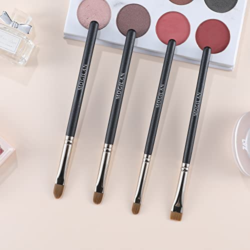 Mogilan Eye Makeup Brush Set 4Pcs-Flat Definer Brush For Eyebrows Eyeliner Defining Small Flat Concealer Brushes For Concealer Liquid Cream Foundation Pressing Professional Soft Vegan Face Makeup Brushes 212/213/214/215 #TOP6