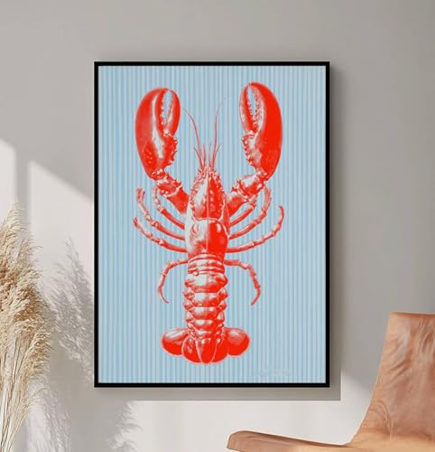 Affiches homard rouge pour salle à manger style plage