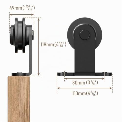 Miniatura 2 de Ccjh 5.5ft 1.67m Herraje Para Puerta Corredera Kit De Accesorios Para Puertas Correderas Riel Puerta Corredera Granero