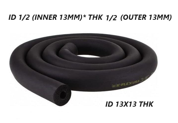 Image of Spinxx 1 /2 inch ID X 1 /2 inch THK Foam Heat Insulated Tube for Air Conditioner Ac Pipe Foam Rubber Tube 5.9 Feet insulation pipe cover 13 X 13 mm Tube Pack of 1