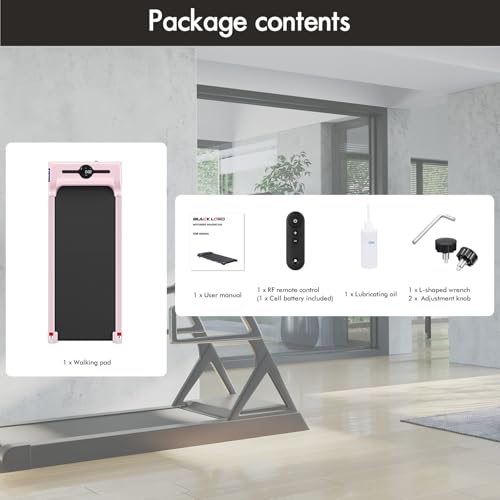BLACK LORD Walking Pad 2.2HP, Treadmill for Home, Under Desk Treadmill with LED Display & Bluetooth Speaker & Wireless Control, Running Machine, 120KG Capacity, No Assembly, Pink - Image 8