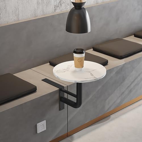 Mesita de noche flotante de mármol y metal para pared 3