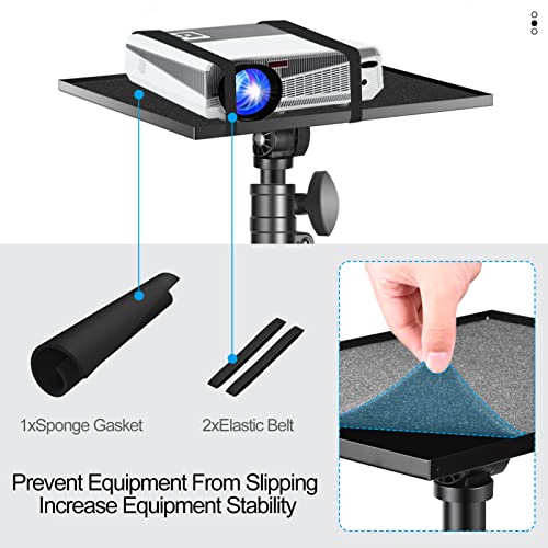 OUKMIC Projector Stand Tripod, Portable Laptop Floor Mount Adjustable Height 26 to 52 Inch with Gooseneck Phone Holder for Outdoor Movies-Detachable Computer DJ Racks - Thumbnail 6