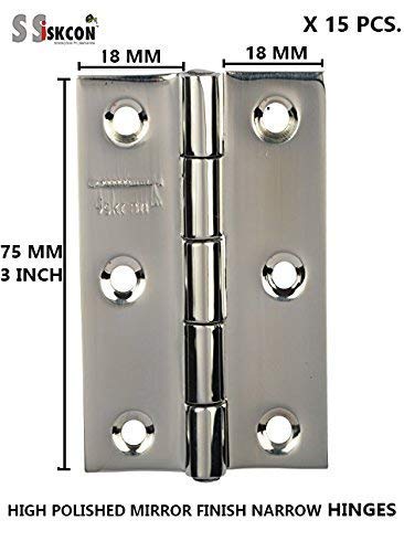 Ssiskcon 3 Inch Cabinet Door Hinges Heavy Duty Hinge Set Of 15 Stainless Steel Hinge With Screws Mirror Polished 32 Silver Folding Soft Home Furniture Hardware - Pack Of 1 #TOP1