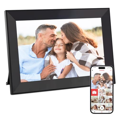 Hesmor Digital Photo Frame WiFi, 10.1 Inch Digital Picture Frame, 1280x800 IPS LCD Touch Screen, Auto-Rotat Built in 32GB storage, Share Moments Instantly via Frameo App from Anywhere, Black