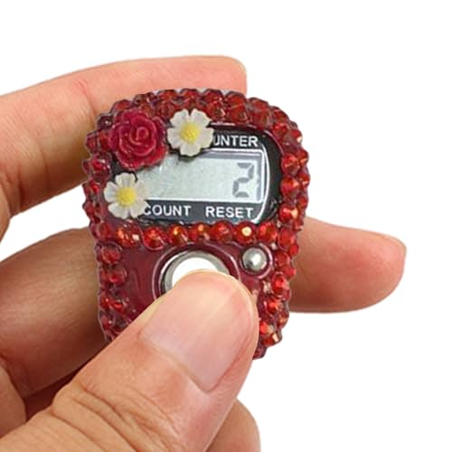Finger Clicker Counter | Finger Counter Clicker Ring - Handheld Ticker Machine with HD Display Device Portable with Floral Design for Swimming Baseball Golf Crochet