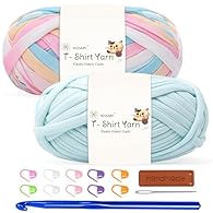 Complete Tool Set Included:Includes a 10mm hook for thick yarn for crochet, plus accessories—ideal for t shirt yarn for crocheting projects. No need to hunt for tools; start crafting cozy blankets or stylish totes instantly. Unlimited Color Customiza...