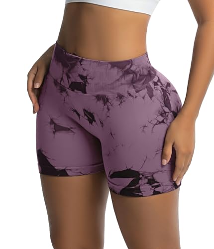 OVESPORT Seamless Workout Shorts for Women Scrunch Butt Lifting Gym Booty Biker Short Pants Watermelon Red — view 3
