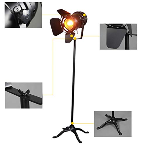 TATANE Floor Lamp Industrial Retro, Vintage Black Standing Light Spotlight Adjustable Steampunk Marine Wrought Iron Searchlight for Living Room Bedroom, E27 steampunk buy now online